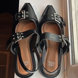 Wild Fable Black Double Buckle Flats